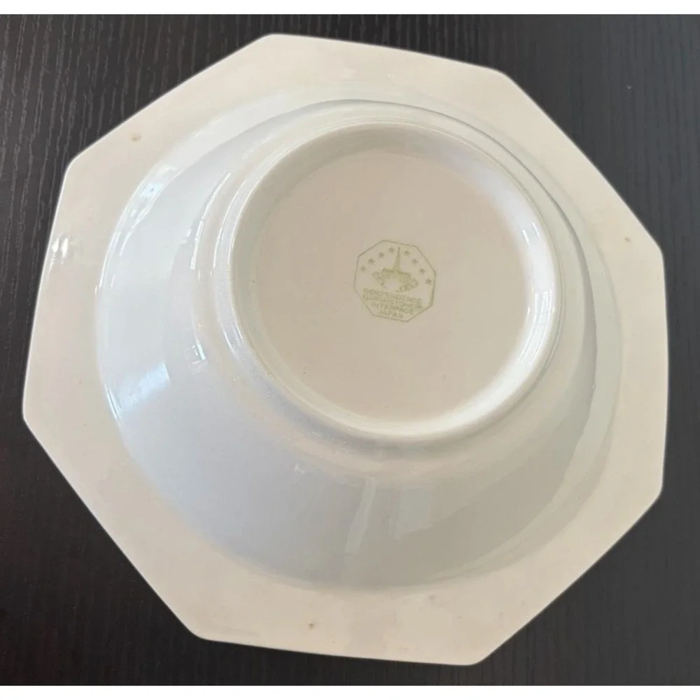 Vintage Yellow Bouquet Serving Bowl Ironstone Made In Japan Octagon 9